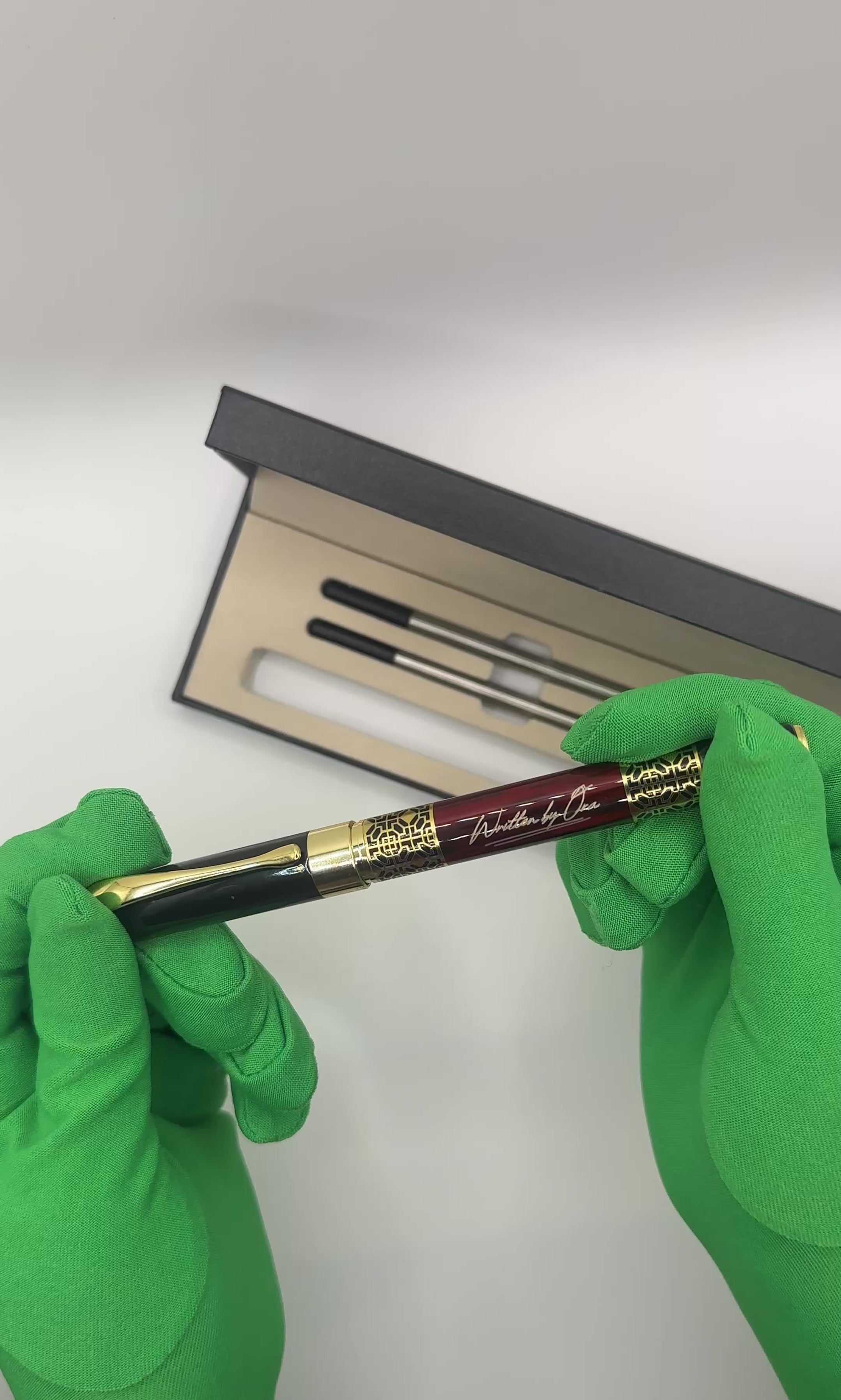 Red montblanc luxury style pen video unboxing 